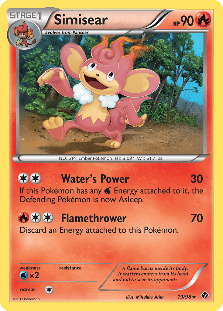 Simisear Pokémon card
