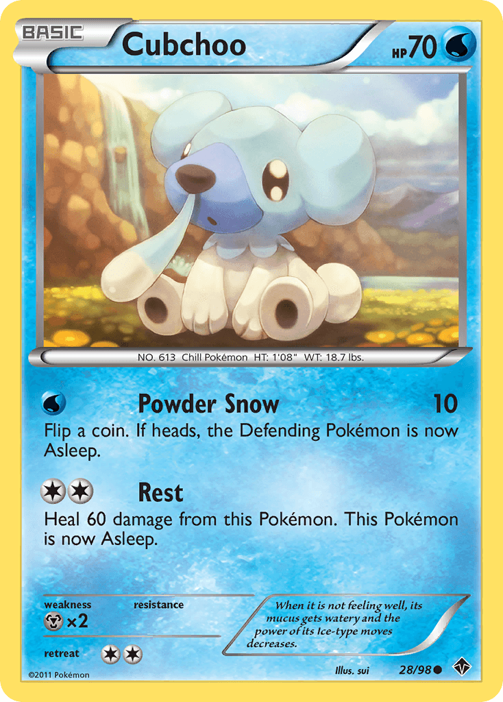 Cubchoo Pokémon card