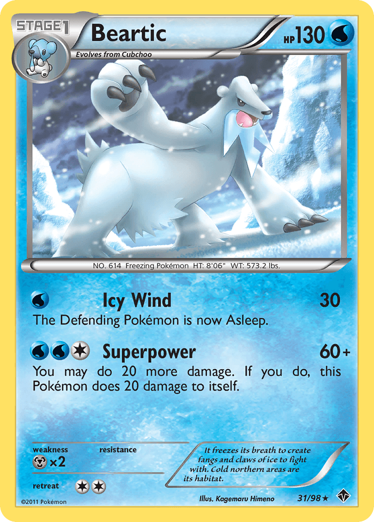 Beartic Pokémon card