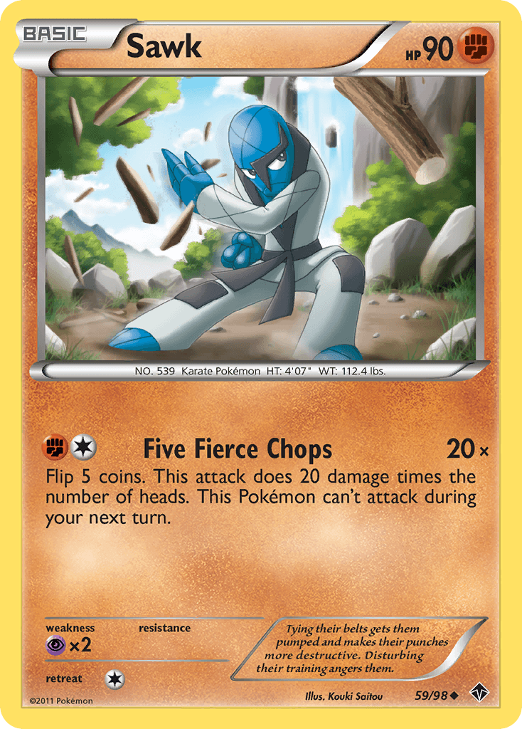 Sawk Pokémon card