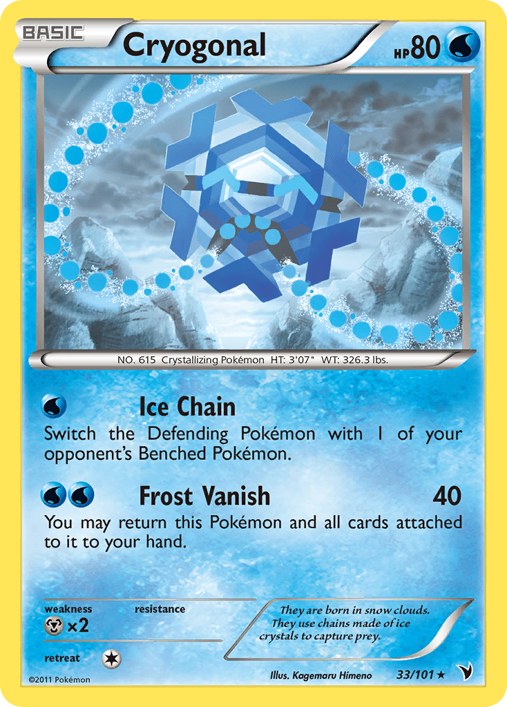 Cryogonal Pokémon card