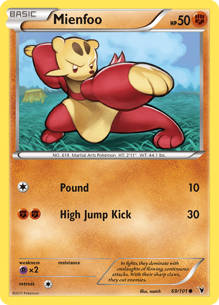 Mienfoo Pokémon card