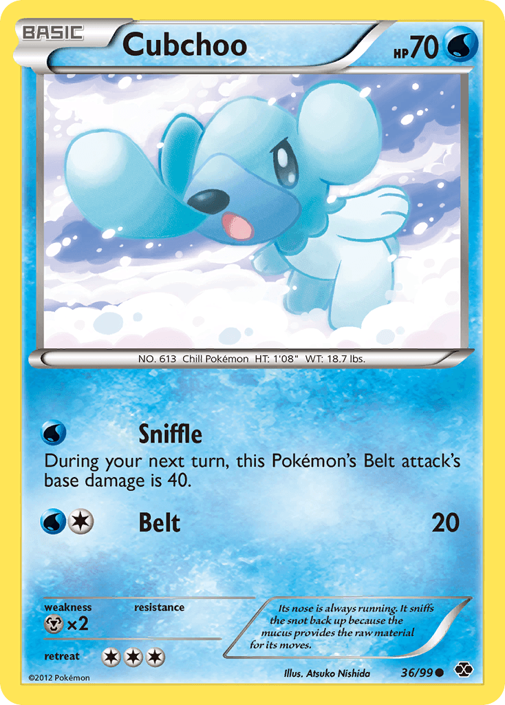 Cubchoo Pokémon card