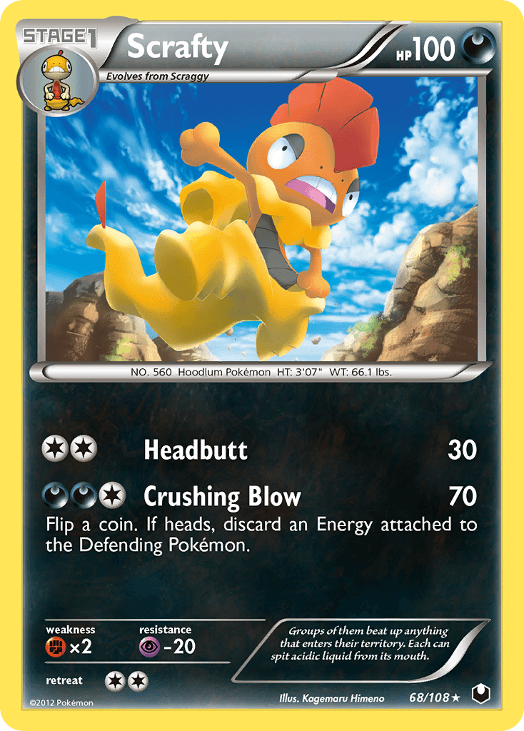 Scrafty Pokémon card