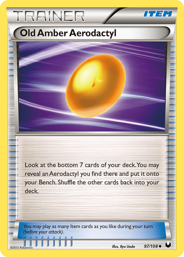 Old Amber Aerodactyl Pokémon card