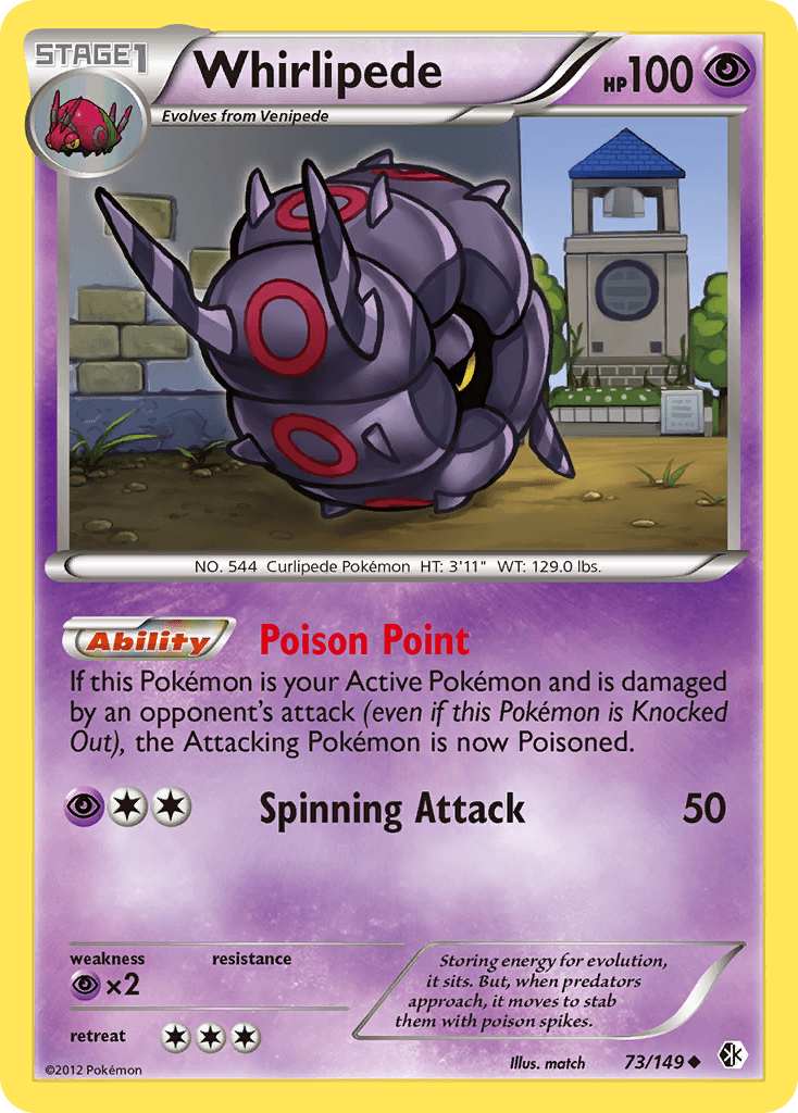 Whirlipede Pokémon card