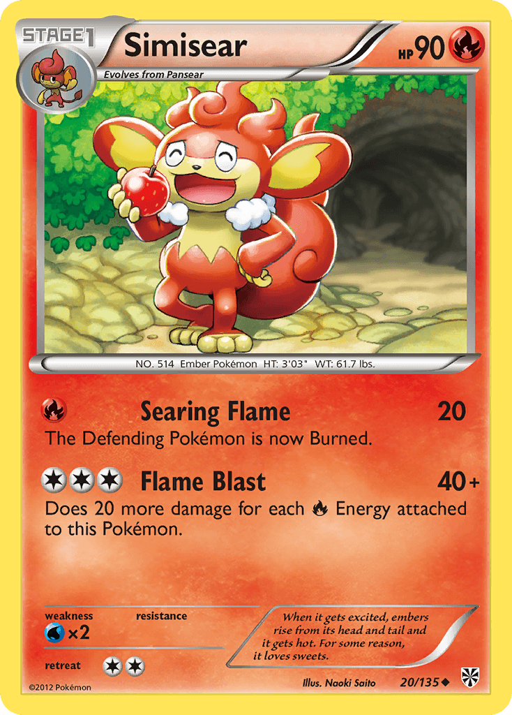 Simisear Pokémon card