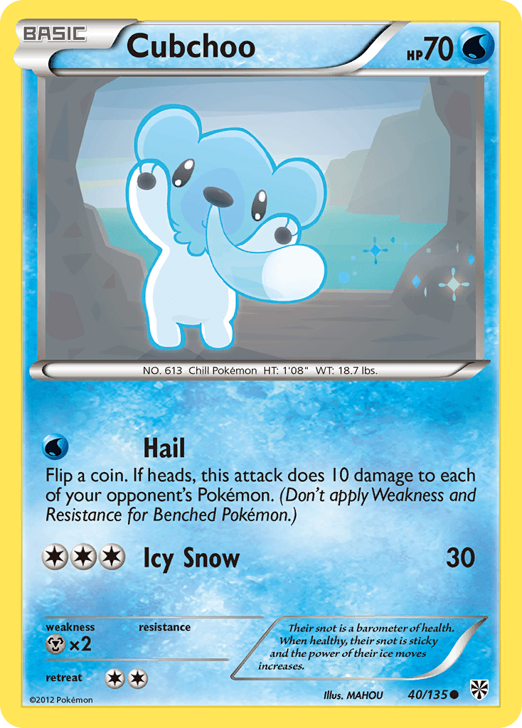 Cubchoo Pokémon card
