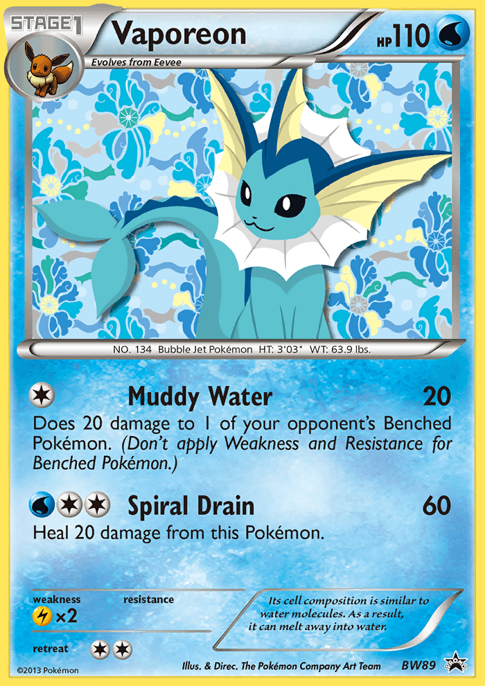 Vaporeon from BW Black Star Promos