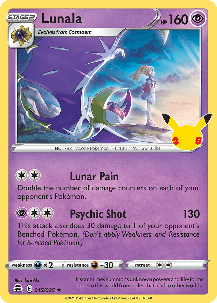 Lunala Pokémon card