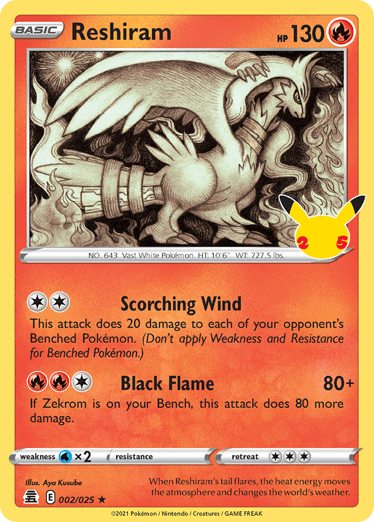 Reshiram Pokémon card