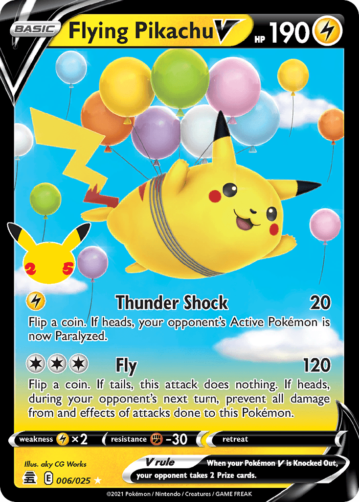 Flying Pikachu V Pokémon card
