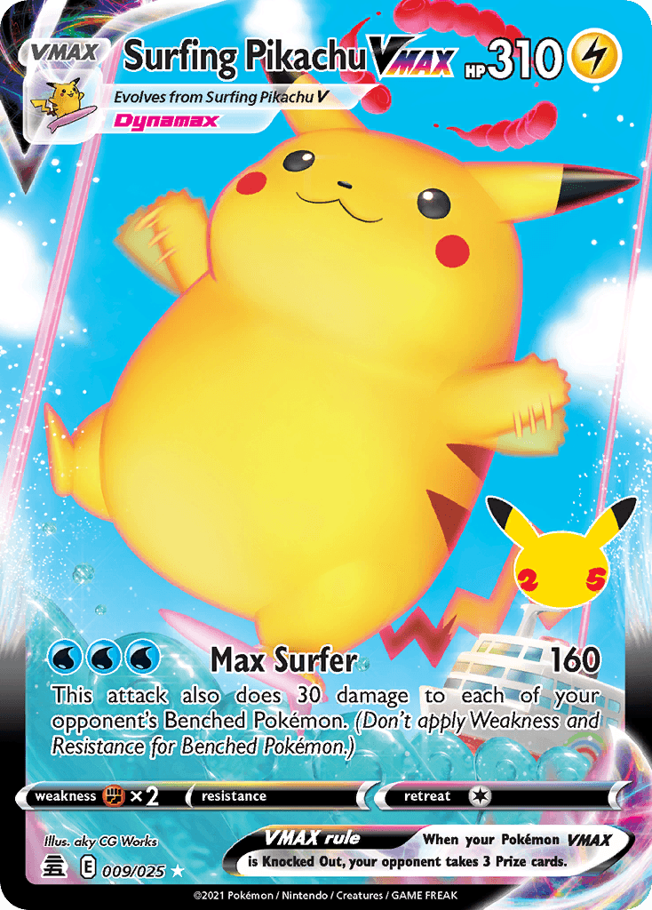 Surfing Pikachu VMAX — Rare Holo VMAX