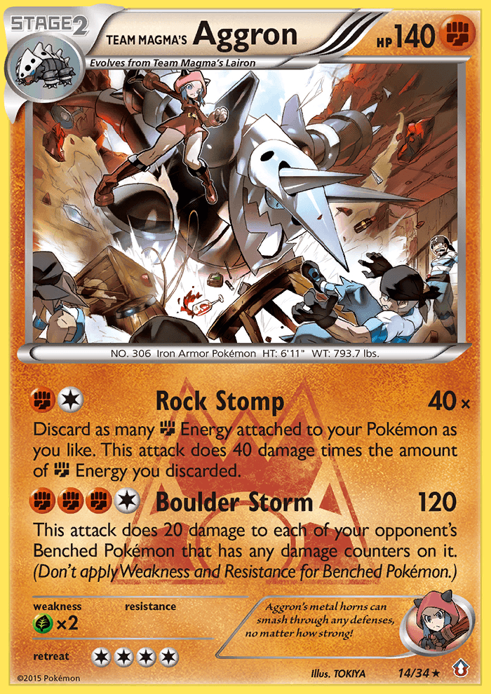 Team Magma's Aggron Pokémon card