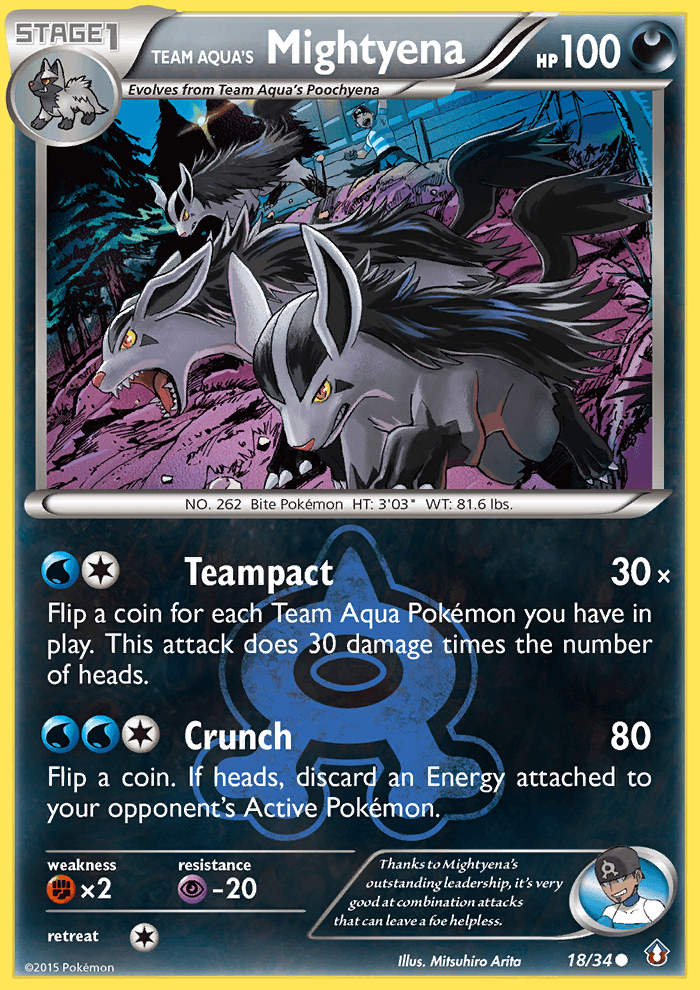 Team Aqua's Mightyena Pokémon card