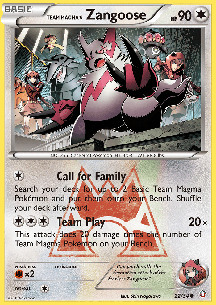 Team Magma's Zangoose Pokémon card