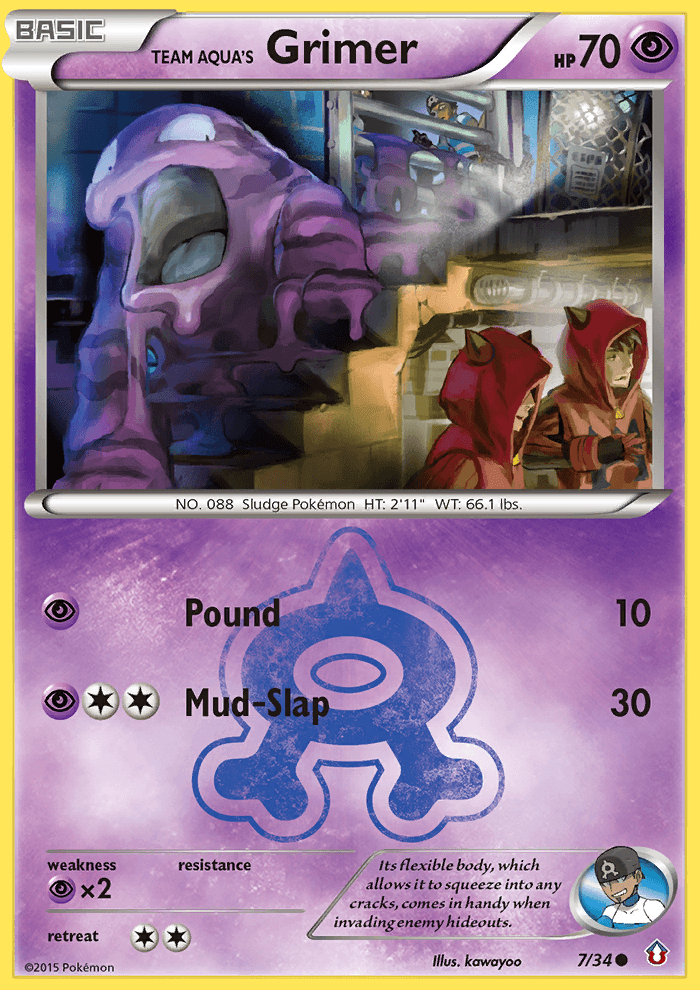 Team Aqua's Grimer Pokémon card