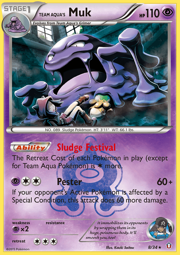 Team Aqua's Muk Pokémon card