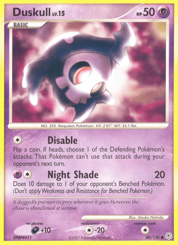 Duskull Pokémon card