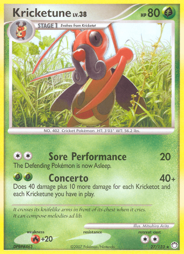 Kricketune Pokémon card