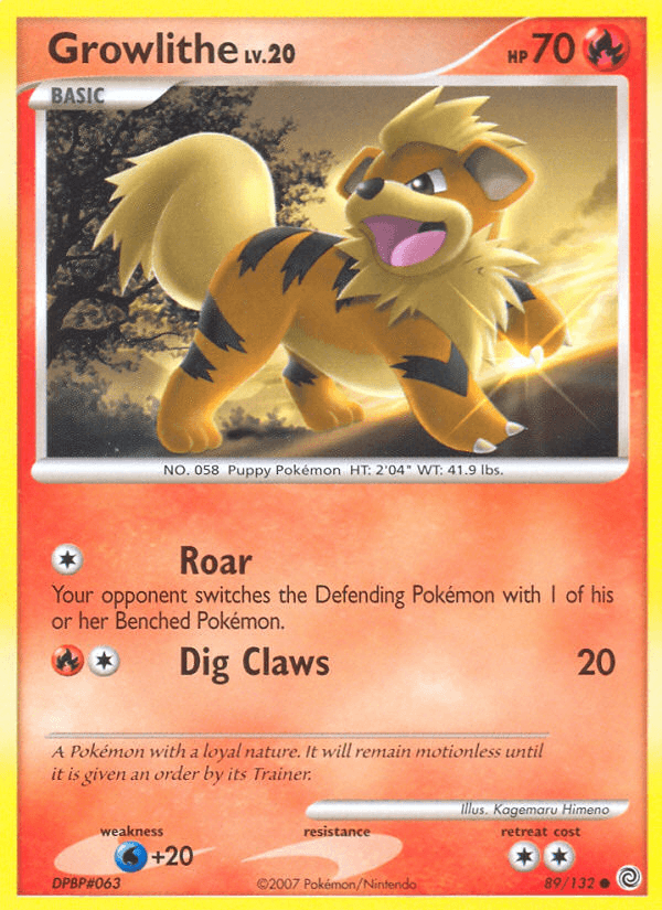 Growlithe Pokémon card
