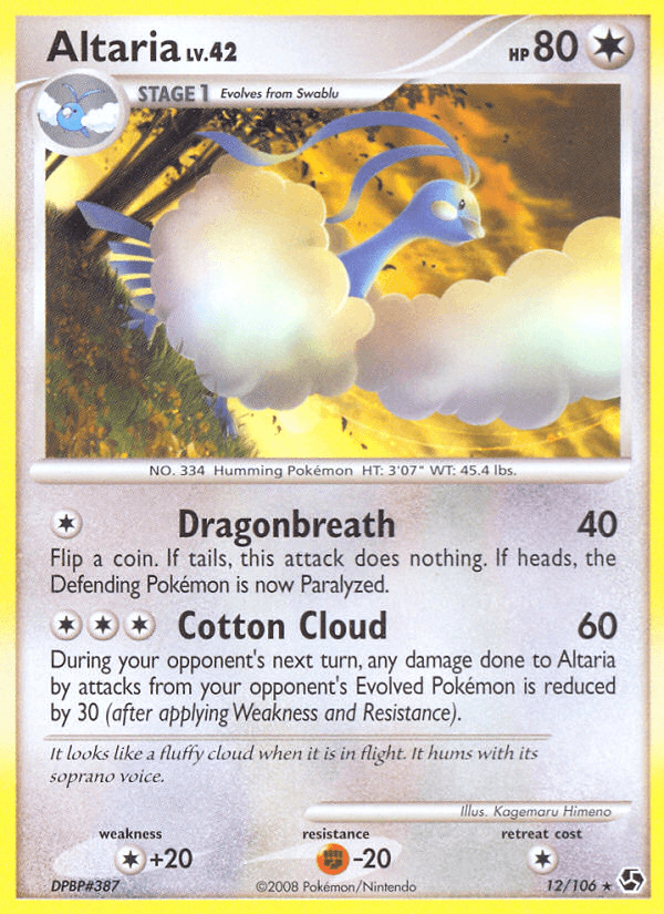 Altaria Pokémon card