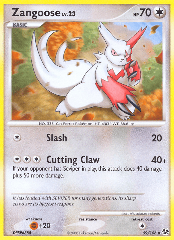Zangoose Pokémon card