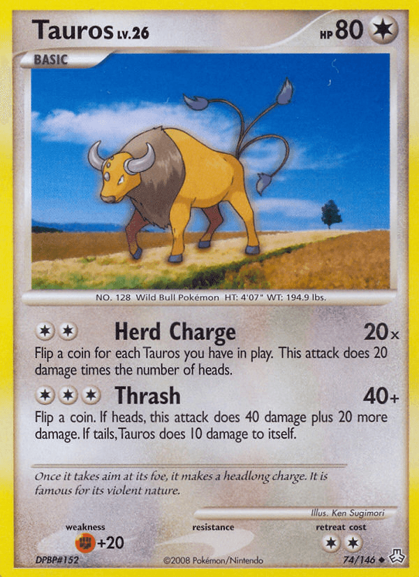 Tauros Pokémon card