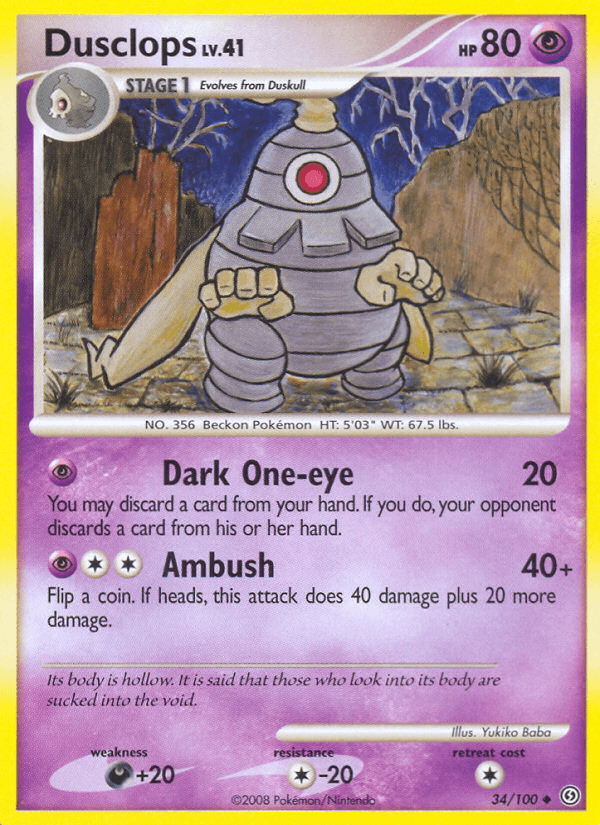 Dusclops Pokémon card