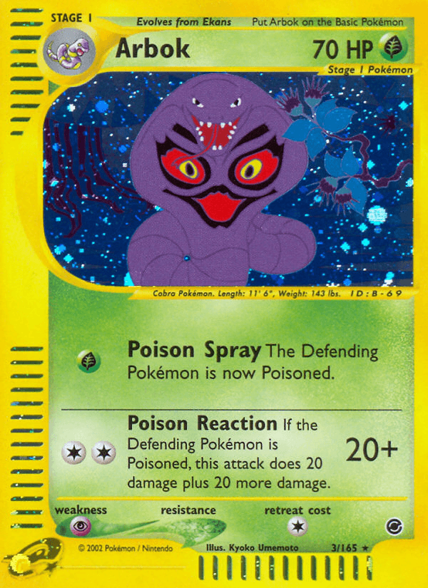 Arbok Pokémon card