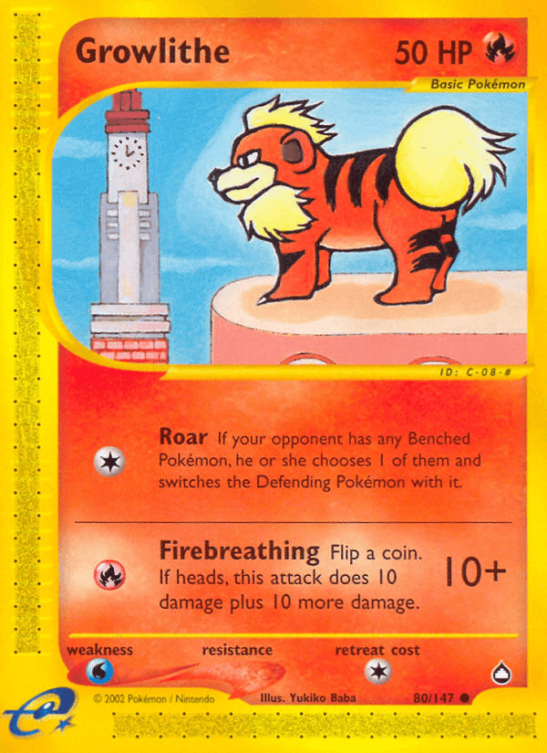 Growlithe Pokémon card