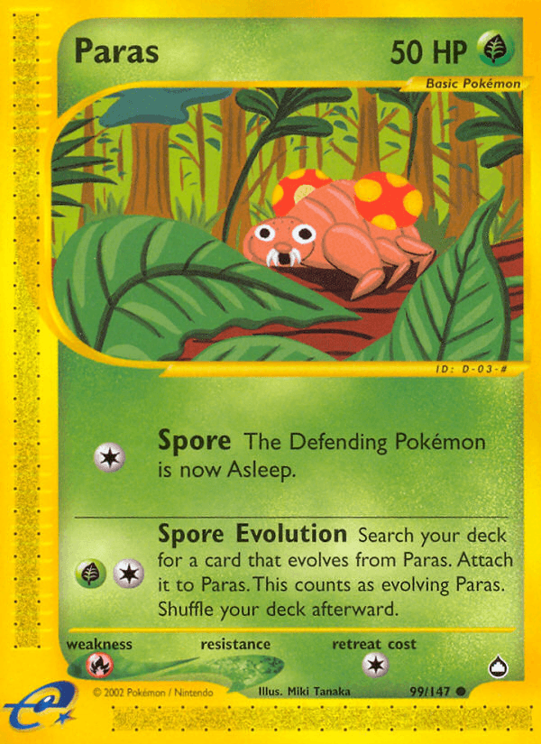 Paras Pokémon card