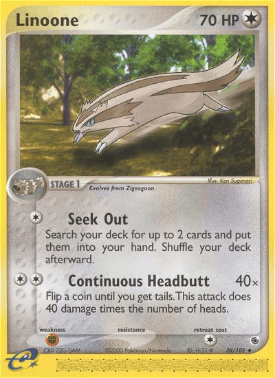 Linoone Pokémon card