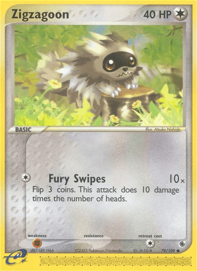 Zigzagoon Pokémon card