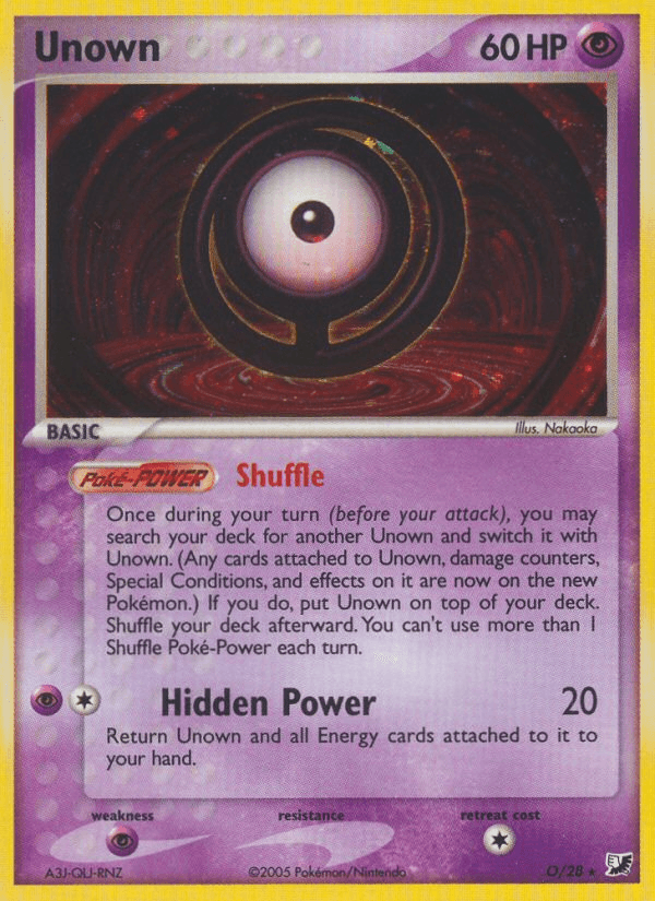 Unown Pokémon card