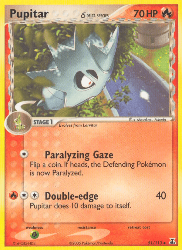 Pupitar δ Pokémon card