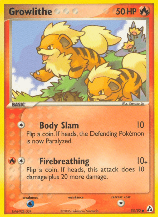 Growlithe Pokémon card