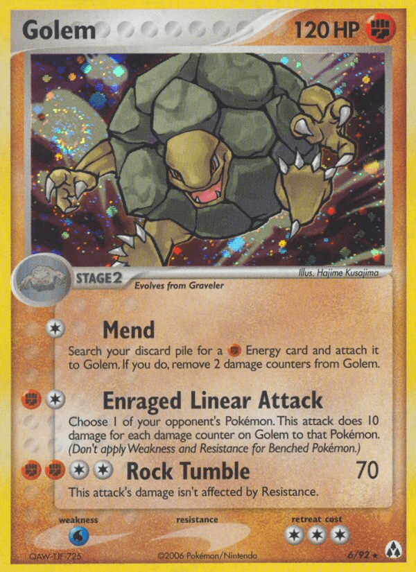 Golem Pokémon card