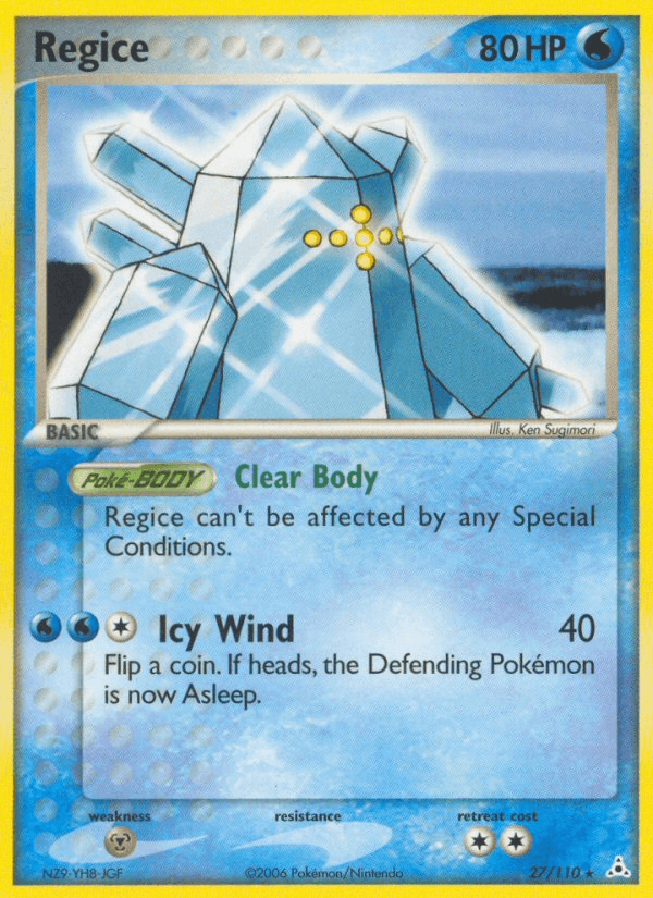 Regice Pokémon card