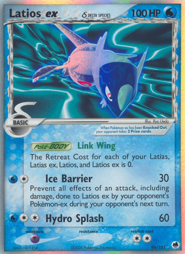 Latios ex δ Pokémon card