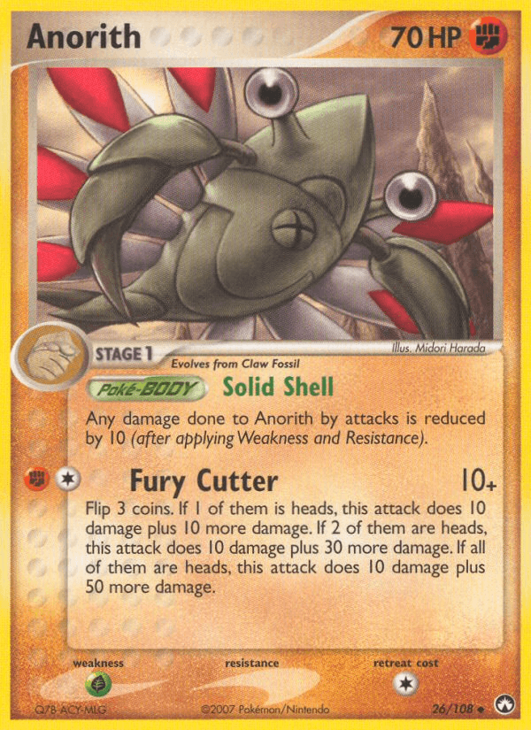 Anorith Pokémon card