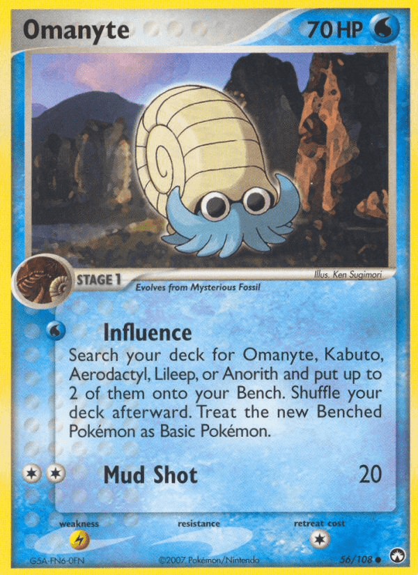 Omanyte Pokémon card