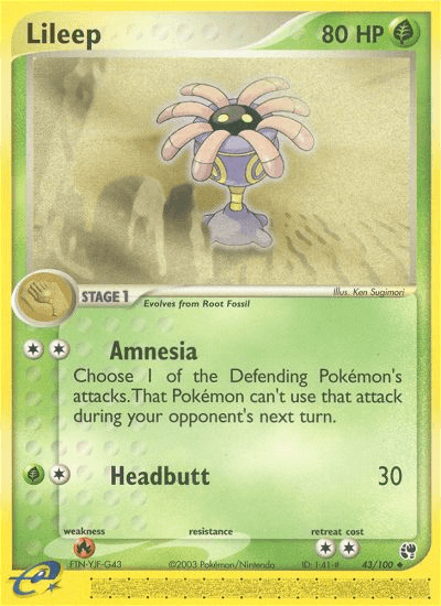 Lileep Pokémon card