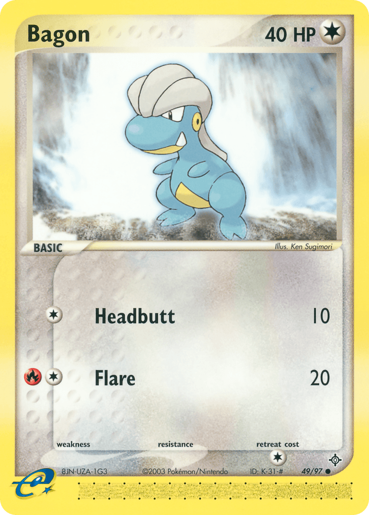 Bagon Pokémon card