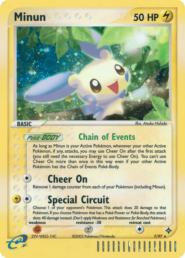 Minun Pokémon card