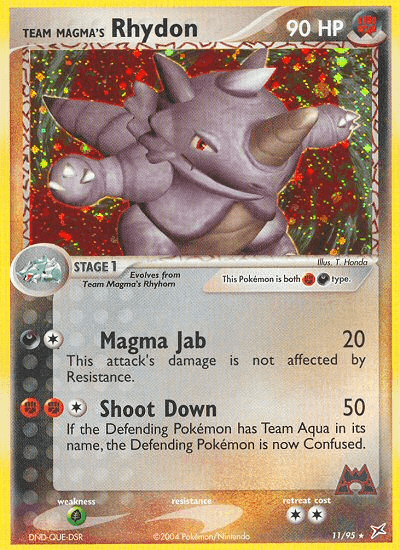 Team Magma's Rhydon Pokémon card