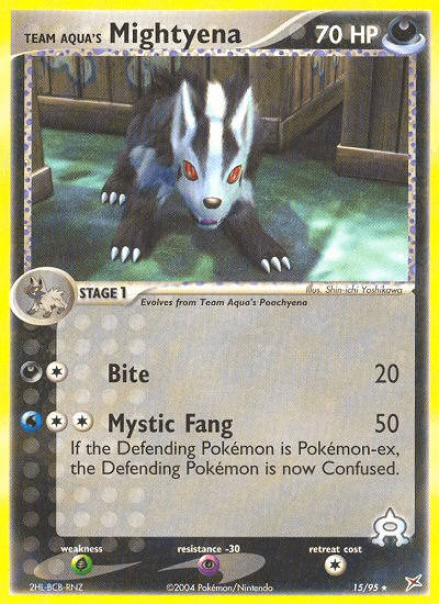 Team Aqua's Mightyena Pokémon card