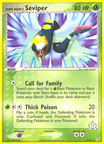 Team Aqua's Seviper Pokémon card