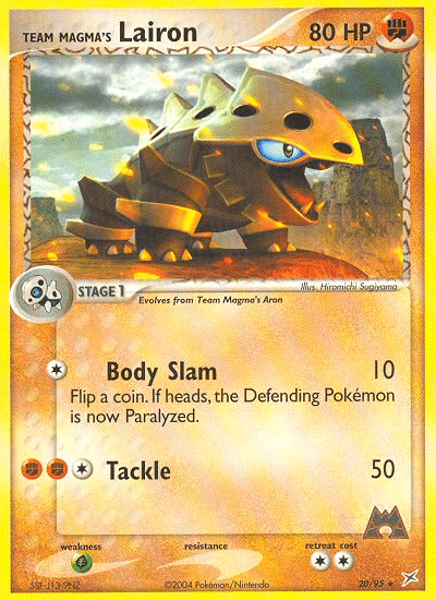 Team Magma's Lairon Pokémon card