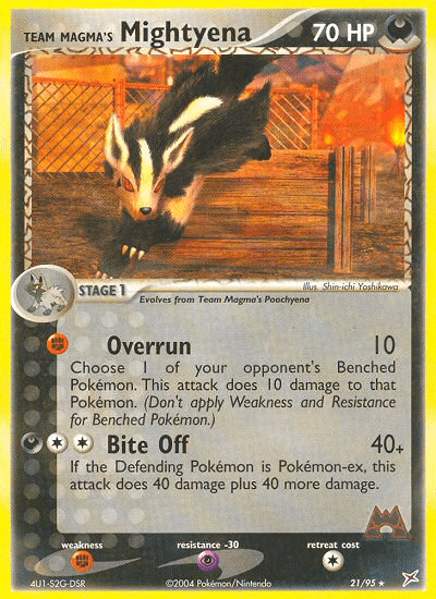 Team Magma's Mightyena Pokémon card